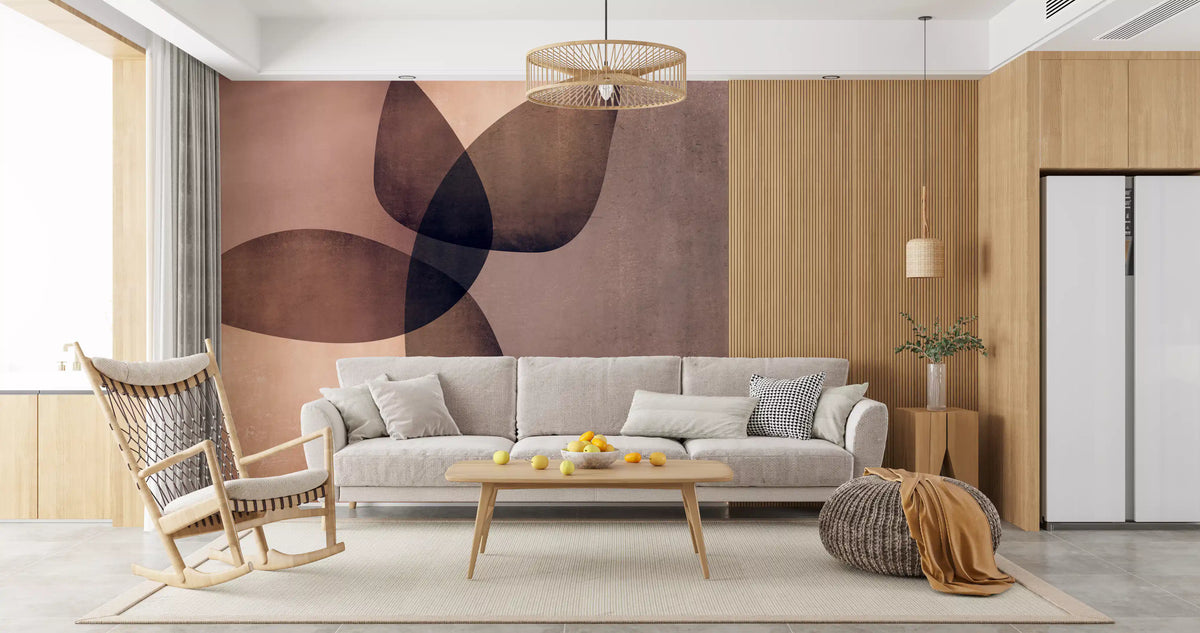 Organic Shapes Earth Tones Wall Mural