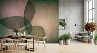 Organic Shapes Green Tones Wall Mural