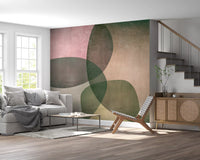Organic Shapes Green Tones Wall Mural
