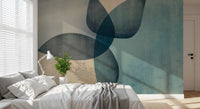 Organic Shapes Dusty Teal Wall Mural