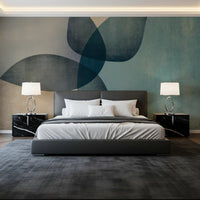 Organic Shapes Dusty Teal Wall Mural