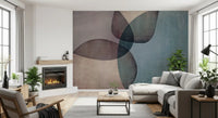 Organic Shapes Muted Tones Wall Mural