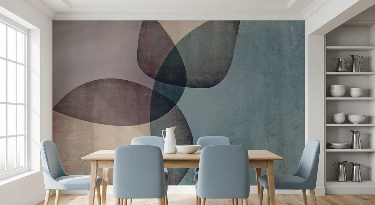 Organic Shapes Muted Tones Wall Mural