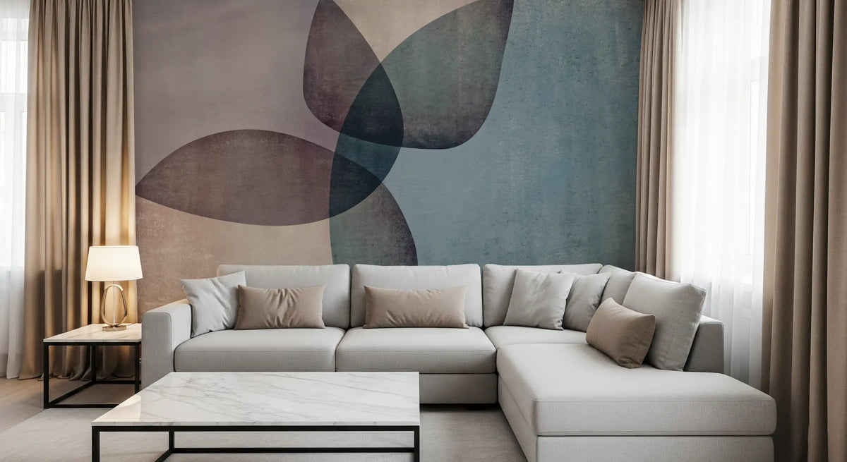 Organic Shapes Muted Tones Wall Mural