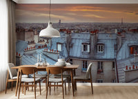 Twilight Over The Zinc Roofs of Paris Wall Mural