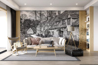 Old World Stone Village Architecture Wall Mural