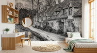Old World Stone Village Architecture Wall Mural