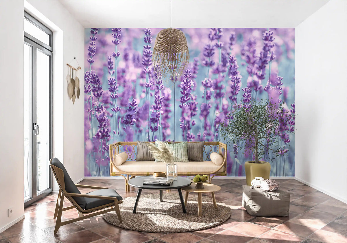 Abstract Lavender Dreamscape Wall Mural