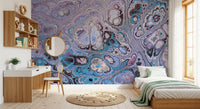 Lavender Ocean Abstract Marble Harmony