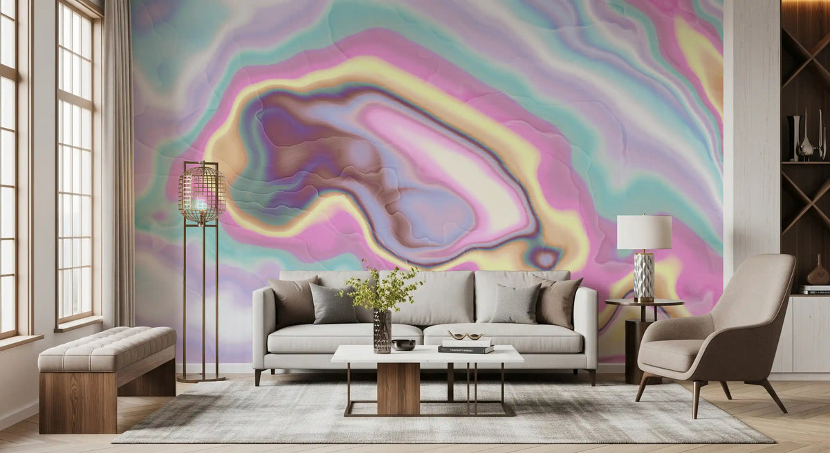 Pastel Swirl Pattern Marble Wall Mural