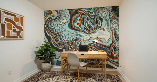 Earthy Marbled Swirl Abstract Wall Mural