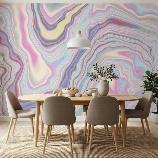 Holographic Marble Wave Texture Wall Mural