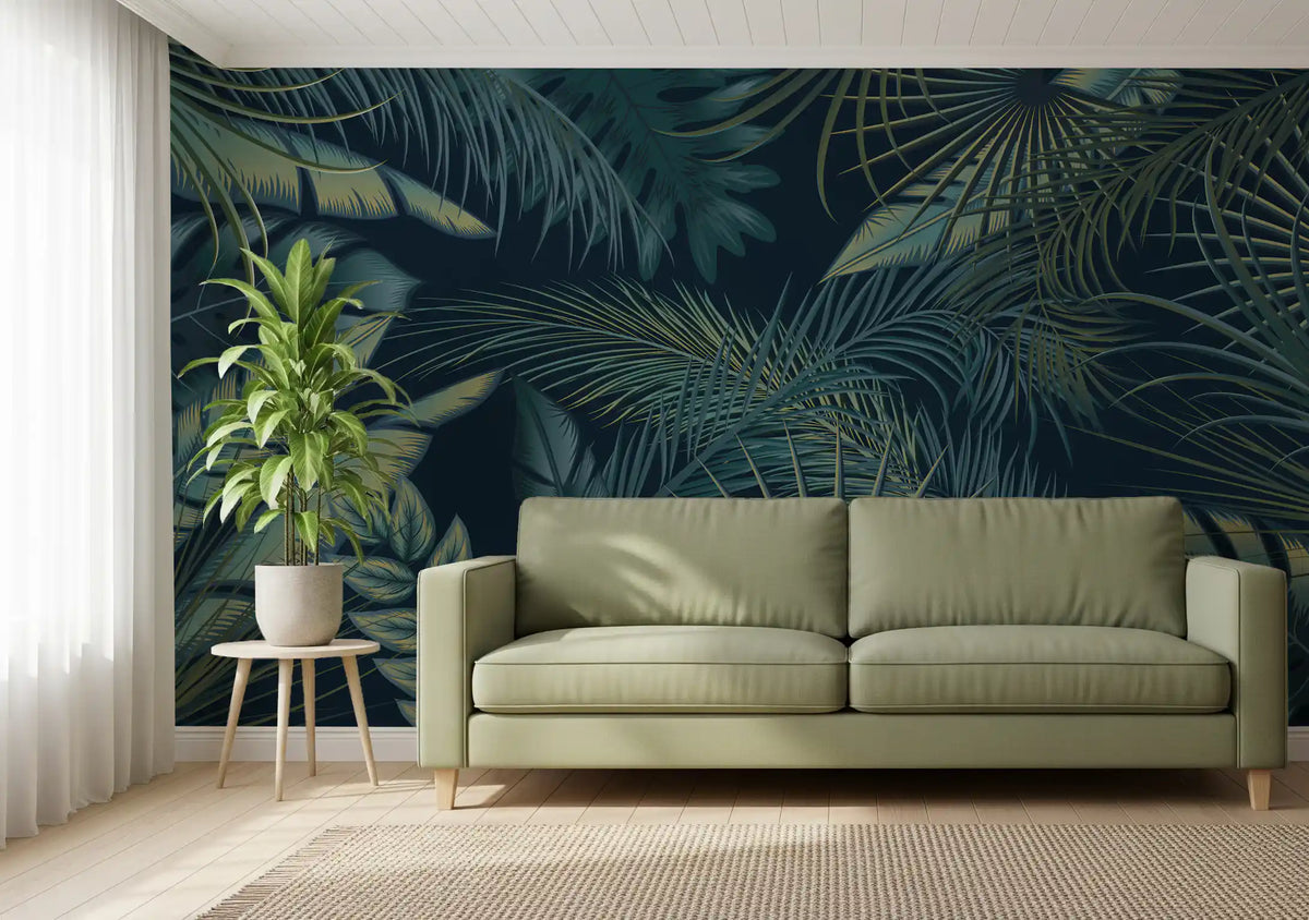 Midnight Tropics Foliage Wall Mural