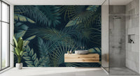 Midnight Tropics Foliage Wall Mural