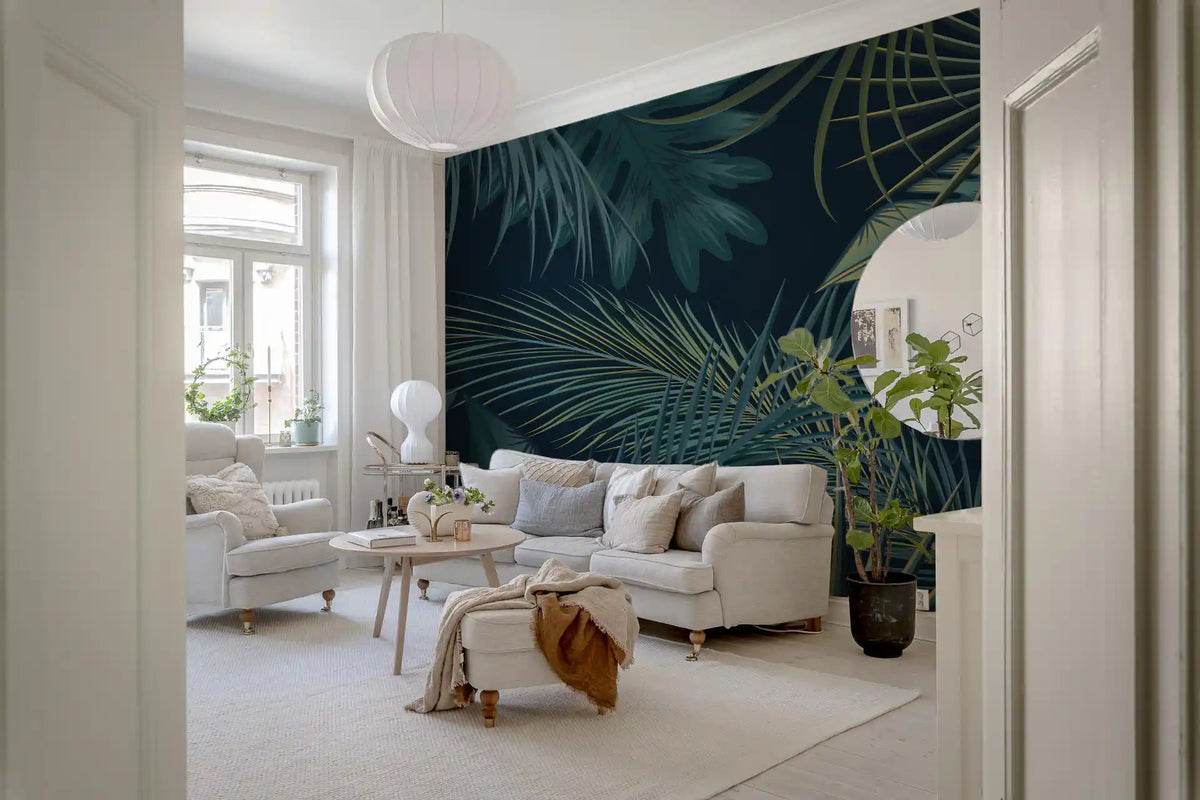 Midnight Tropics Foliage Wall Mural