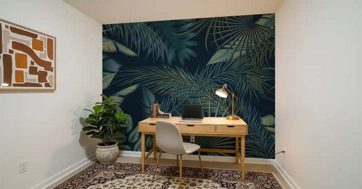 Midnight Tropics Foliage Wall Mural