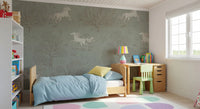 Magical Unicorn Dreamland – Sage Green Wall Mural Wall Mural