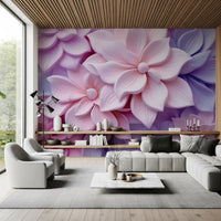 Soft Pastel 3d Flowers Wall Mural