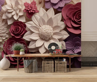 3d  Floral Blooms Wall Mural