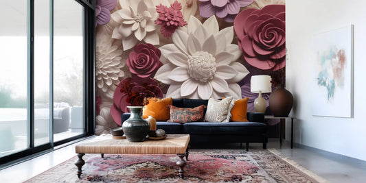 3d  Floral Blooms Wall Mural