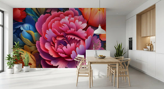 Vibrant Peony Garden Petals Wall Mural