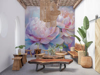 Abstract Botanical Peony Petals Wall Mural