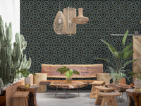 Gilded Star Moroccan Motif Wallpaper⁠
