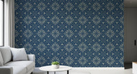 Midnight Damask Geometric Tile Wallpaper⁠