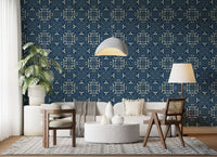 Midnight Damask Geometric Tile Wallpaper⁠