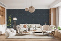 Midnight Geometry Linear Tile Wallpaper⁠