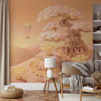 Dreamy Forest Café Scene Wall Mural