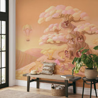 Dreamy Forest Café Scene Wall Mural