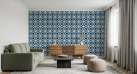 Midnight Moroccan Geometric Lattice Wallpaper⁠