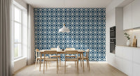 Midnight Moroccan Geometric Lattice Wallpaper⁠