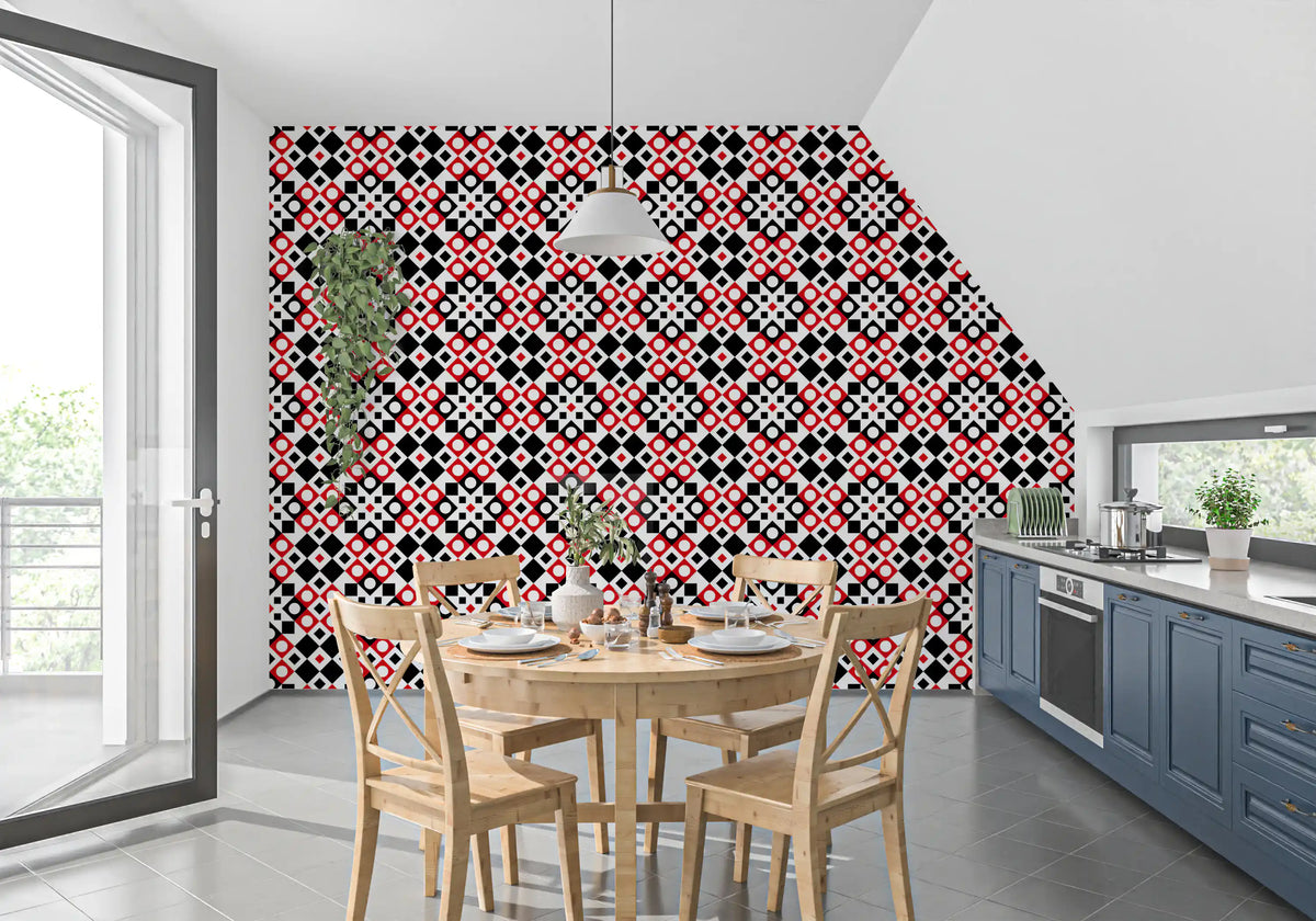 Abstract Checkered Circle Graphic Wallpaper⁠