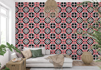 Abstract Checkered Circle Graphic Wallpaper⁠