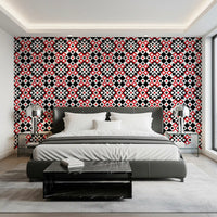 Abstract Checkered Circle Graphic Wallpaper⁠