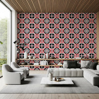 Abstract Checkered Circle Graphic Wallpaper⁠