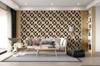 Geometric Mid-Century Tiles in Earth Tones Wallpaper⁠