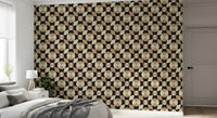 Geometric Mid-Century Tiles in Earth Tones Wallpaper⁠