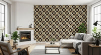 Geometric Mid-Century Tiles in Earth Tones Wallpaper⁠