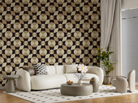 Geometric Mid-Century Tiles in Earth Tones Wallpaper⁠