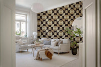 Geometric Mid-Century Tiles in Earth Tones Wallpaper⁠