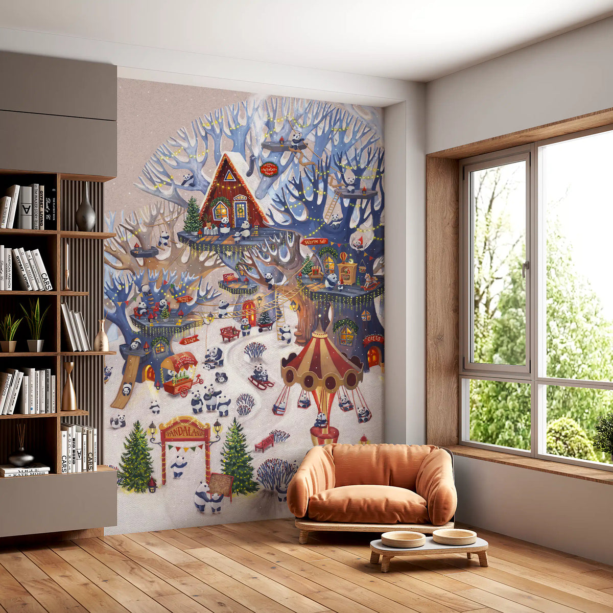 Pandaland Winter Forest Playground Wall Mural