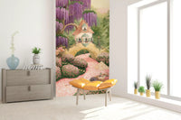 Enchanted Wisteria Garden Cottage Wall Mural