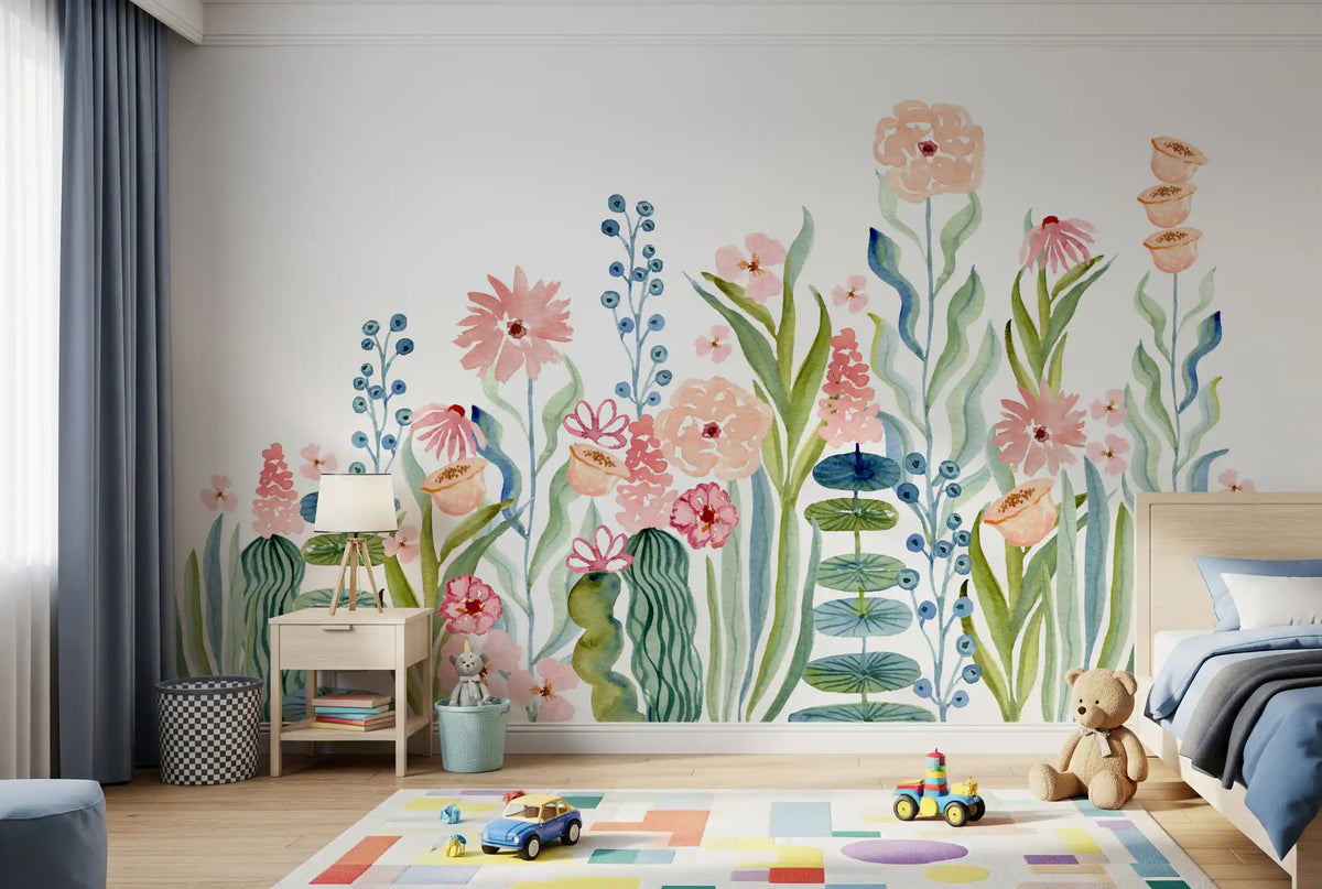 Watercolor Meadow Botanical Garden Wall Mural