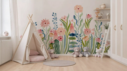 Watercolor Meadow Botanical Garden Wall Mural