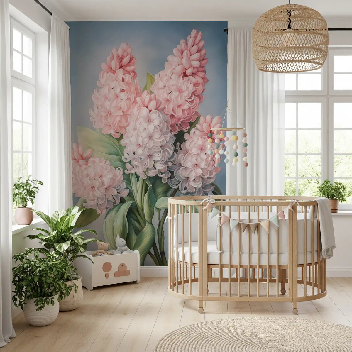 Spring Hyacinth Floral Art Print Wall Mural