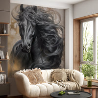 Black Horse Portrait Wall Mural