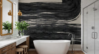 Minimalist Charcoal Swirls Wall Mural